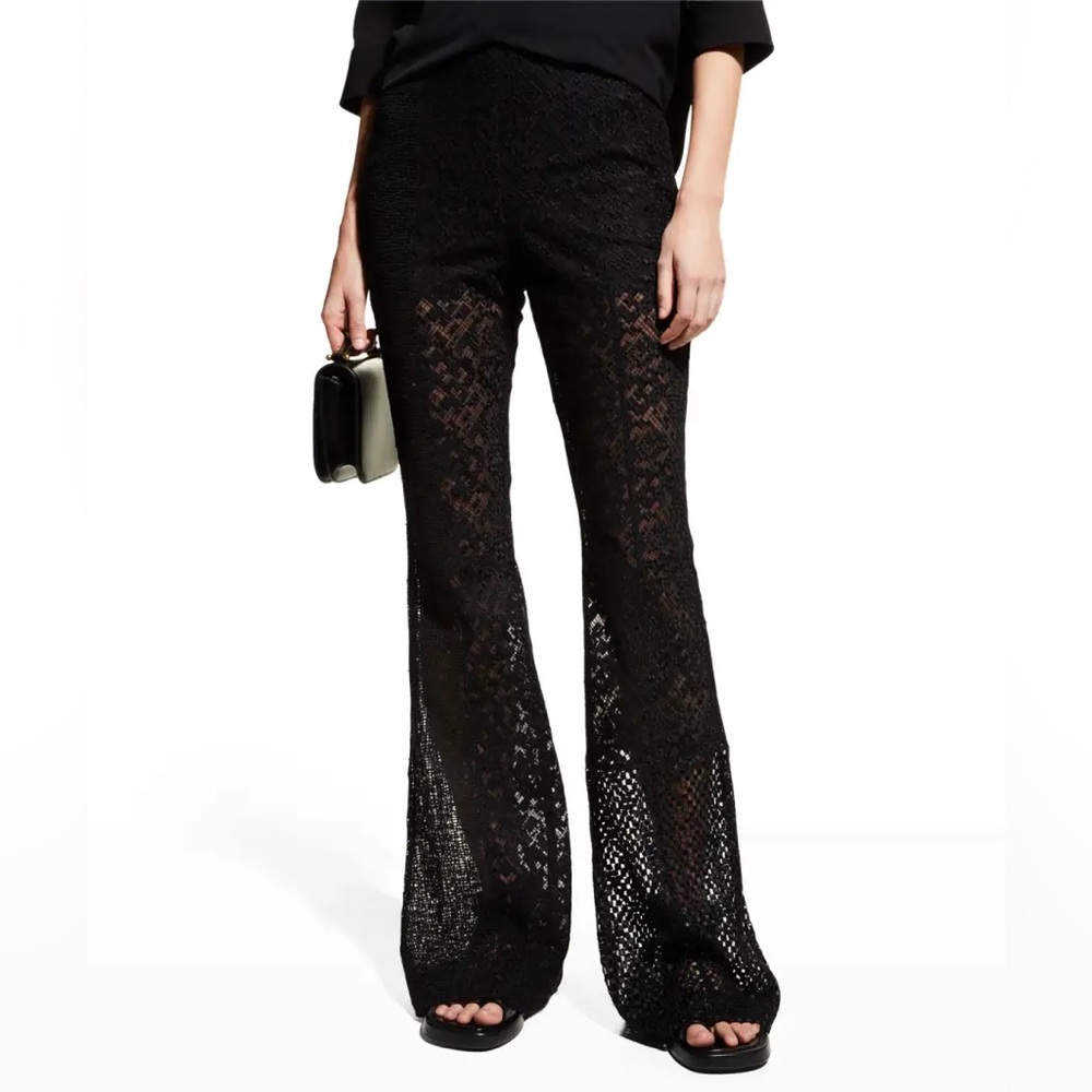Akris Faralda Mixed Embroidered Bootcut Pants